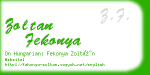 zoltan fekonya business card